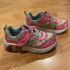 Skechers Kids' Pink Sparkly Unicorn Light-up Sneakers